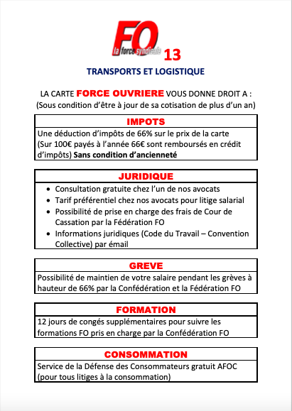 Avantages de la carte